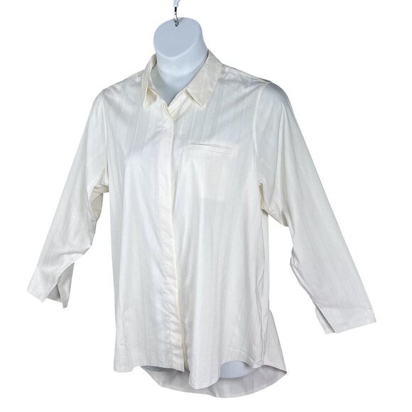 Athleta Urbanite 2.0 Womens XL Button Up Long Sleeve Tunic Top Blouse Minimalist - Picture 5 of 16